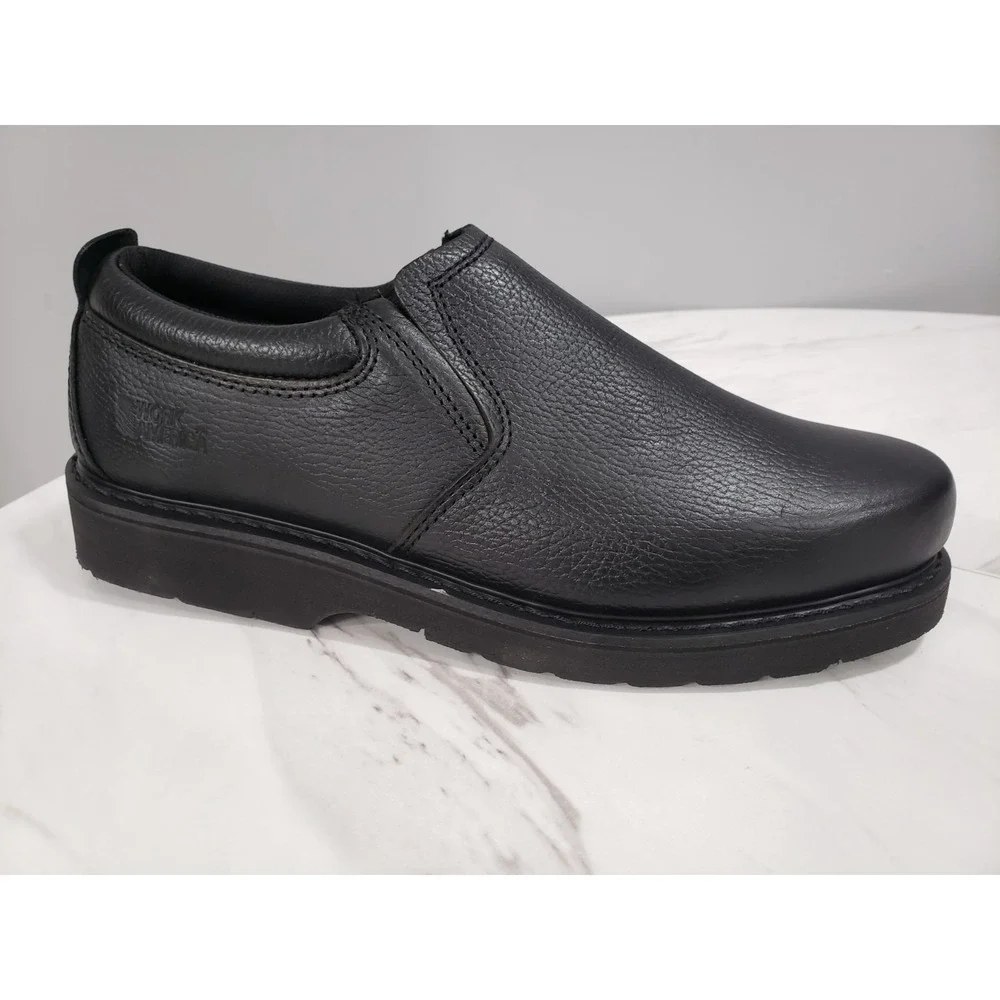 Responder Work America Men's Black Leather Upper Slip On Work Shoes Size 13 WIDE